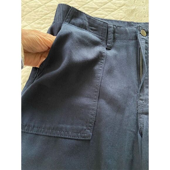 Time and Tru Wide Leg High Waisted Pants with Utility Pockets NWOT Navy Size 6 - Picture 7 of 11